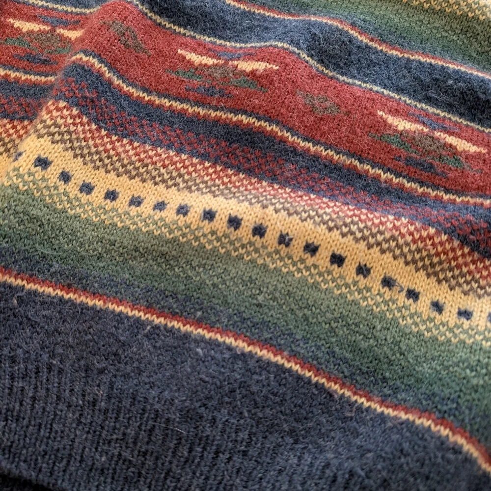 Vintage | Southwestern Pattern Knit Crewneck Sweater 90s - Picture 3 of 8